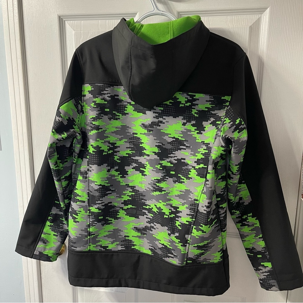 Free Country jacket with hood youth size XL 14-16 black green grey *like new* - Picture 6 of 9